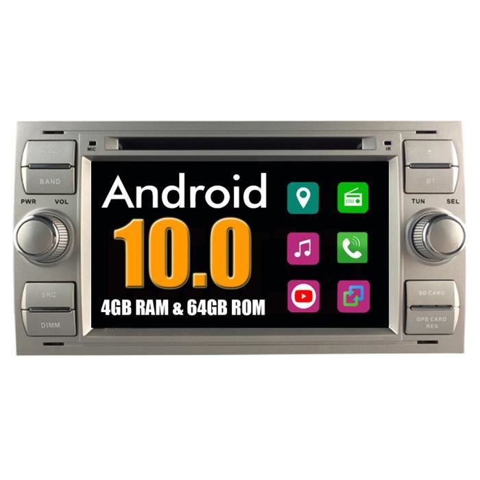 Autoradio Bluetooth GPS Navigation pour Ford Transit Fiesta Galaxy Fusion C-MAX S-MAX Kuga Connect Focus Mondeo / Argent