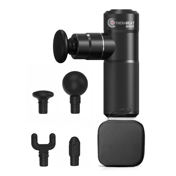 Pistolet de massage - Therabeat Tofta - 1500 à 3500 tours-minute - massage dos - 4 têtes - masseur électrique - 4 niveaux