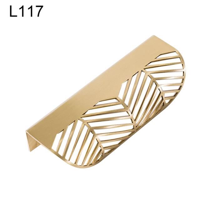 Feuille forme meubles cuisine caba-inet armoire tiroir tirer bouton laiton porte poignée feuille des - Modèle: L117 - WMCFXGJA00448