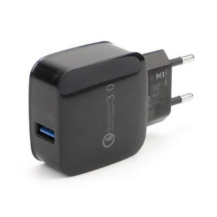 USB 3.0 5V 3A AC Adaptateur de chargeur rapide Accueil Voyage Noir