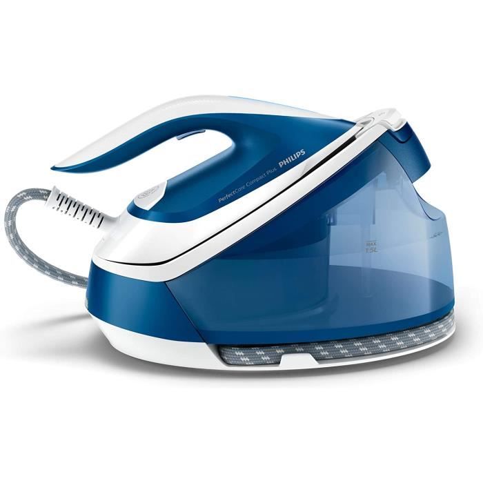 Philips GC7929-20 Centrale Vapeur PerfectCare Compact Plus 2400 W Optimal TEMP, 6,5 bar Vapeur 450 g-min, réservoir 1,5 l Ble