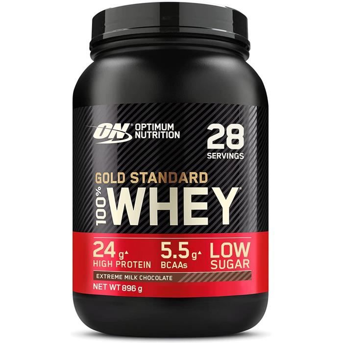 Gold Standard 100% Whey Protéine en Poudre avec Whey IsolateProteines Musculation Prise de MasseChocolat au Lait28 Portions896g 1