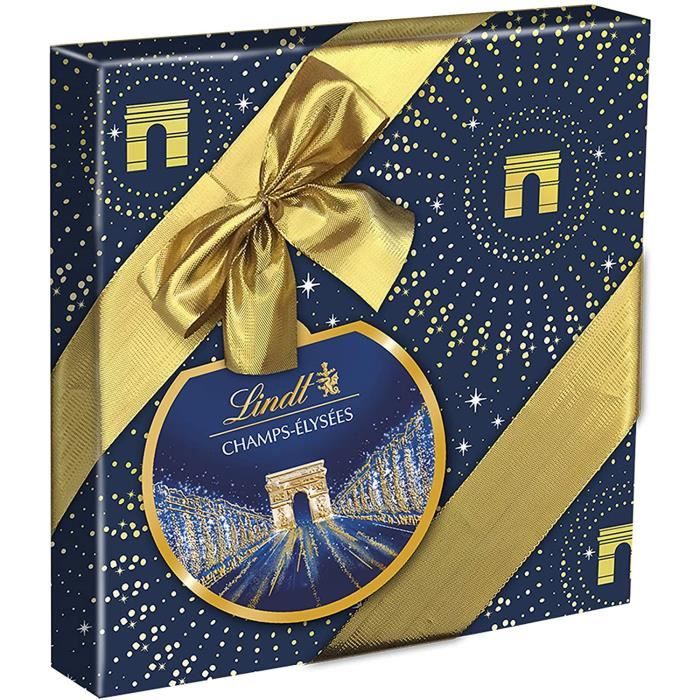 Lindt - Boîte cadeau CHAMPS-ELYSEES Assorti - Chocolats au Lait, Noir & Blanc - Fins & Irrésistibles - 237g
