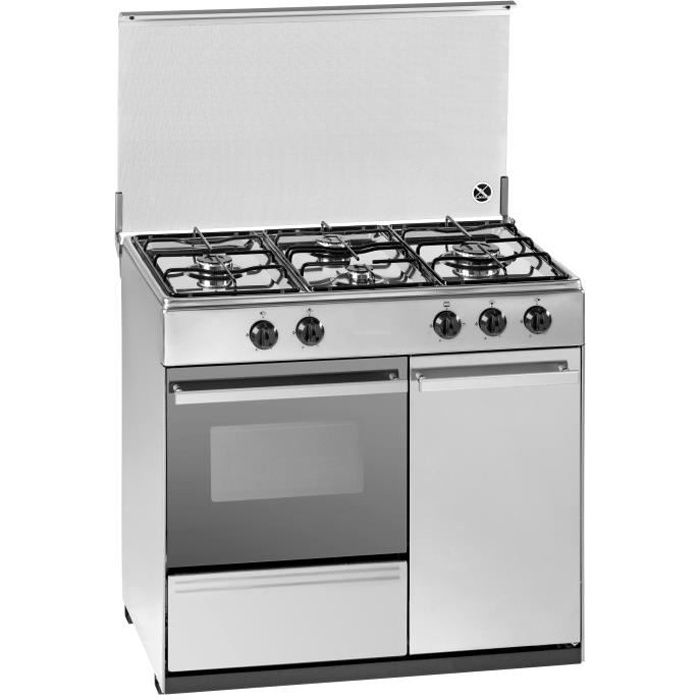 TRIOMPH - TMB2940X - Butanette à gaz - 4 foyers - Four à gaz - 55L - A - 90X60cm - Inox