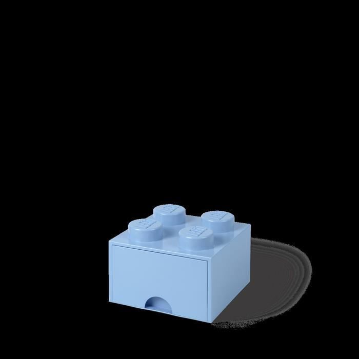 LEGO - Brique de rangement empilable 4 avec tiroir bleu ciel