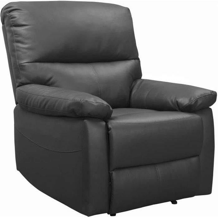 Fauteuil relax -Lincoln- - 90 x 89 x 103 cm - Gris