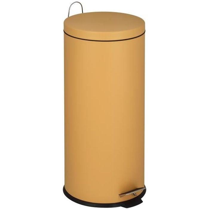 KITCHEN MOVE Poubelle de cuisine à pédale URBAN 30L - En acier Jaune