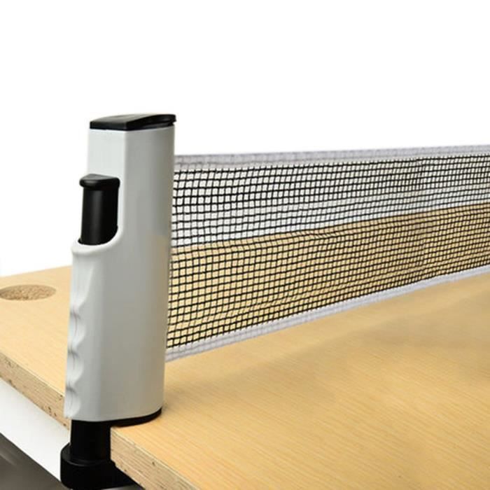 Filet de ping-pong rétractable , support de filet de tennis de table portable, parfait pour une table de ping-pong - NOIR&GRIS