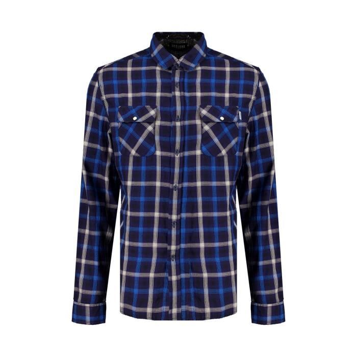 DEELUXE Chemise bleue à carreaux SENAL Navy