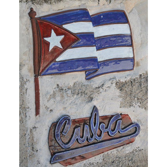 Decoration carton cuba 30x40 cm imprimee 2 faces
