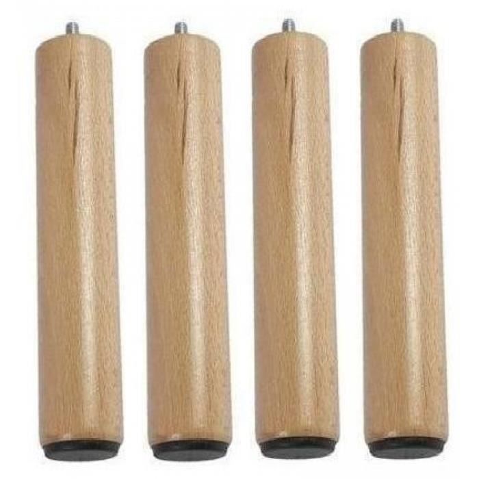 4 Pieds Bois Clair Someo 25 cm
