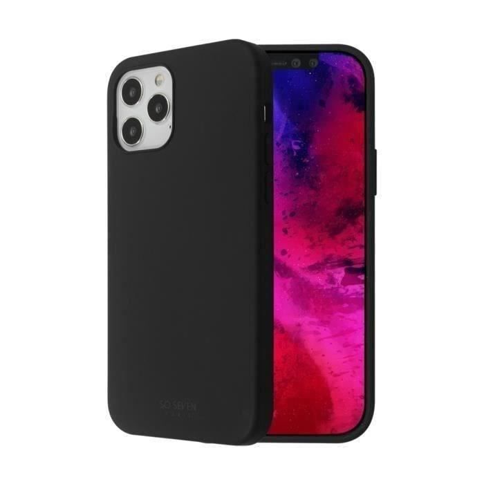 SO SEVEN Coque smoothie noir pour apple iphone 12/12 pro