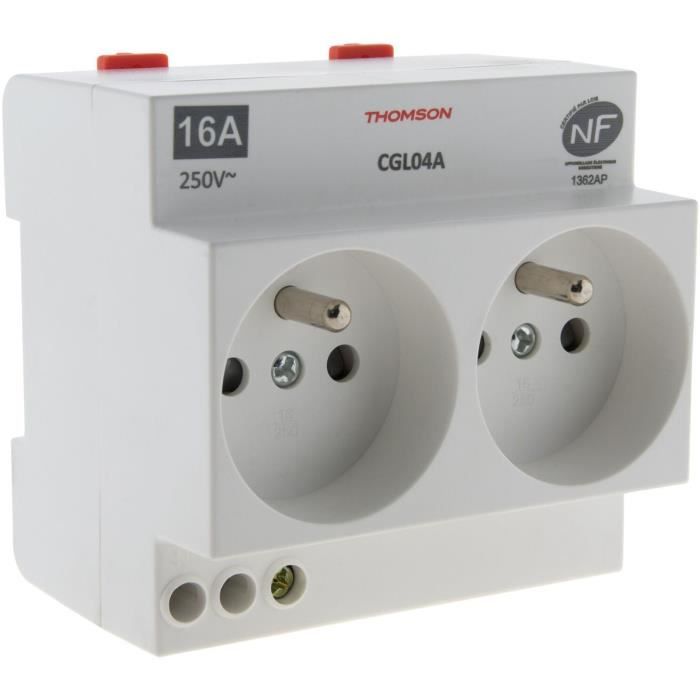 THOMSON Prise modulaire double - 2P+T - 16A NF