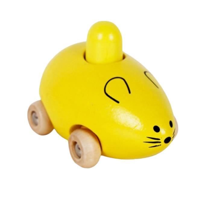 Souris en bois modèle voiture jouet sonore BB forme éducatif (couleur VEHICULE A CONSTRUIRE - ENGIN TERRESTRE A CONSTRUIRE