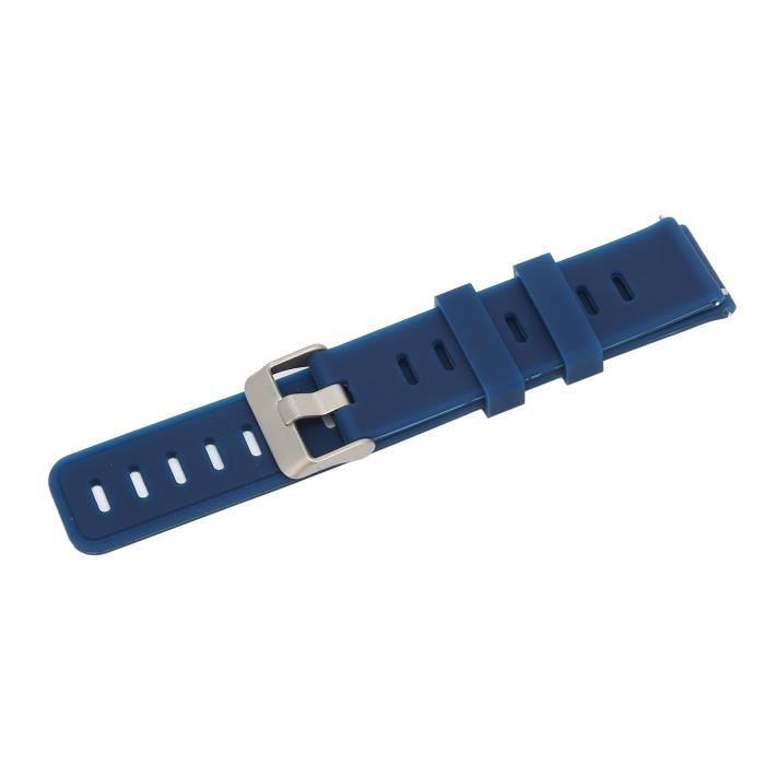 FRA Remplacement de bracelet de montre en silicone souple de 20 mm avec trous d'air à tête plate pour Amazfit GTS 3 (bleu)