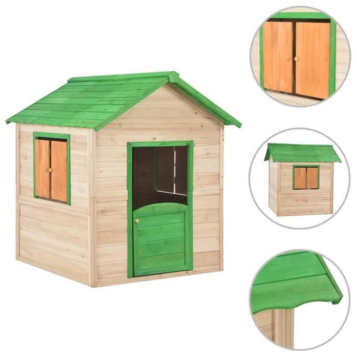 vidaXL Maison de jeu pour enfants Bois de sapin Vert