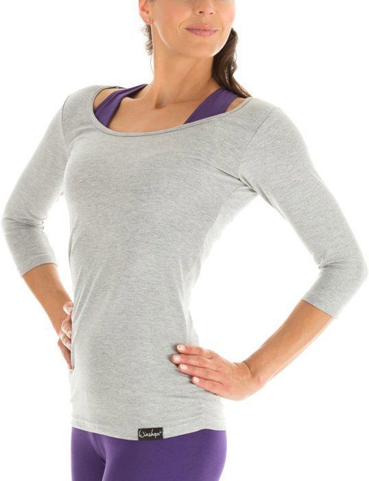Top t-shirt de yoga Winshape WS4-GREY-MELANGEGrey MelangeXS