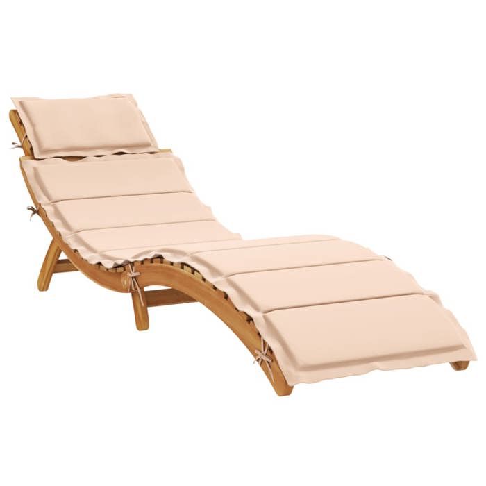 vidaXL Chaise longue avec coussin bois de acacia