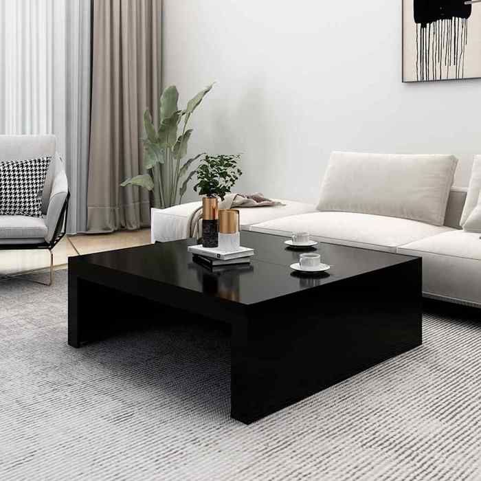 Table basse Table de salon VIDAXL noir 100x100x35 cm bois dingénierie T107