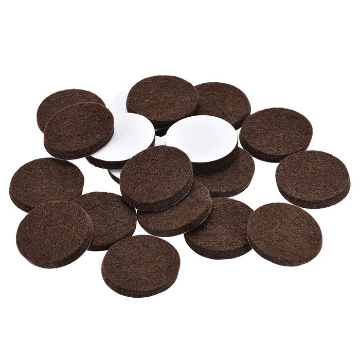 Patins pour meubles SOURCING MAP 30pcs 30mm Diamètre 5mm Épais Chaise Feutre Tampon Meuble Autoadhésif Plancher Protecteurs Marron