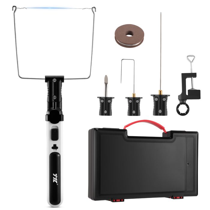 Coupe-polystyrène 4 en 1 Fil chaud Pour projets de bricolage Avec 4 têtes de coupe différentes Lumière LED et charge USB