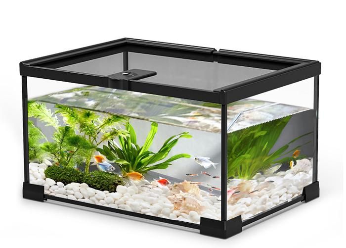 Meilleurs prix pour Aquarium Terrarium Transparent en Verre-Bac d’Élevage pour Poissons-Tortues-Lézards-Reptiles-50*30*15