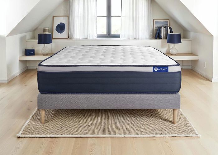 Ensemble Matelas Sommier 160x190 cm - Actiflex Max - Sommier Kit Gris Ensemble Matelas Sommier 160x190 cm - Actiflex Max - Sommier Kit Gris