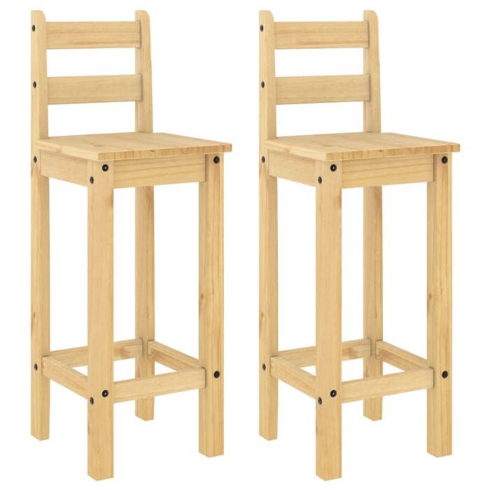 Bonne qualité - Chaises de bar lot de 2 - Bois de pin solide DECO M4358689