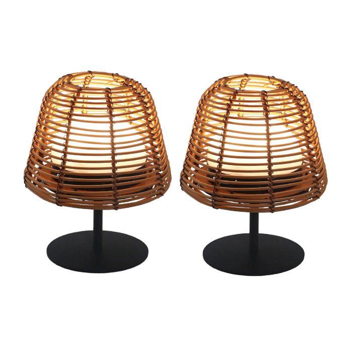 2 Lampes de table sans fil TWINS BOHEME H16cm