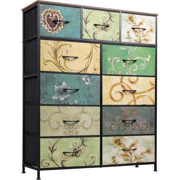 Commode 4 Tiroirs Style Bois Naturel Nepal - 48 X 39,6 X 96 Cm, Pin, Rangement Chambre Ou Entrée - 8