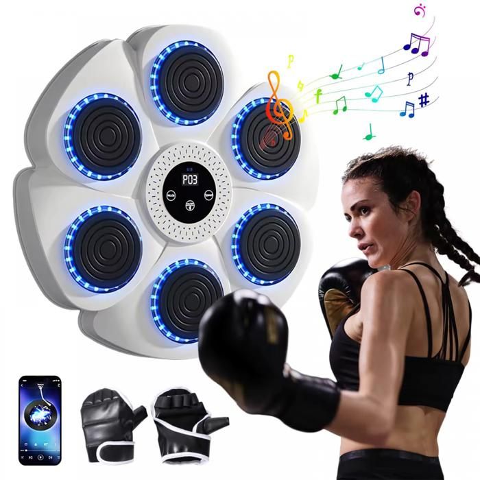 Machine à Boxe Musicale Boxing Machine Murale Intelligente Bluetooth avec Gants de Boxe Adultes Machine à Boxe Musicale Boxing Machine Murale Intelligente Bluetooth avec Gants de Boxe Adultes