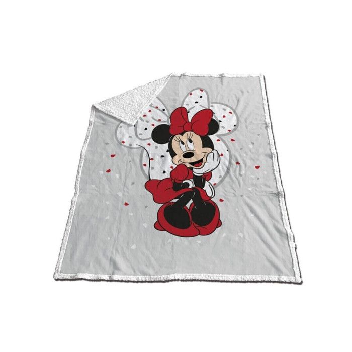 Plaid - AYMAX - Disney Minnie en Robe - Multicolore/Rouge - 130x170 cm - Enfant