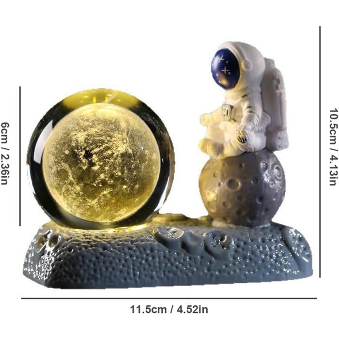 Lampe Galaxie 3D Boule Cristal Astronaute LED Décoration Chambre Enfant Système Solaire Moderne