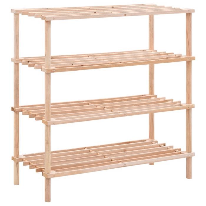 Range-chaussures à 4 étagères - vidaXL - Bois de sapin - Beige - 74x26x675 cm - 4 niveaux - Résistant - Durable