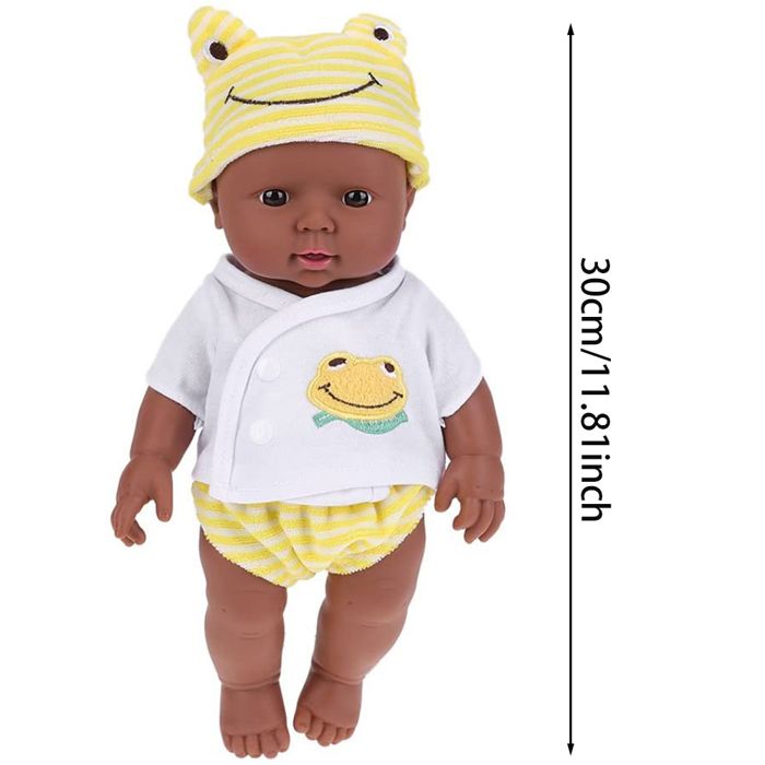 SHI- jouets de bébé réalistes en vinyle souple  Jouet de poupée de bébé de poupée 30 cm poupée bébé jeux peluche Jaune