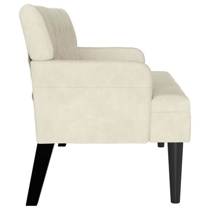 Black Friday Banc salon - JILL - Banquette/Coffre - desgin Chesterfield - Crème 112x65.5x75 cm - Velours BB503
