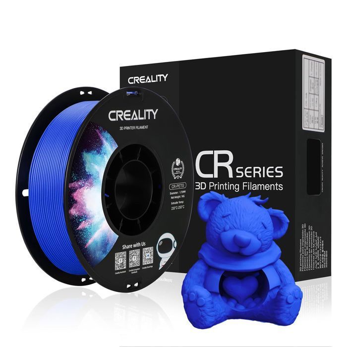 Filament PETG Creality CR-PETG 1KG 1.75mm Facile à imprimer haute ténacité ±0.02 mm anti-enchevêtrement forte adhérence Bleu