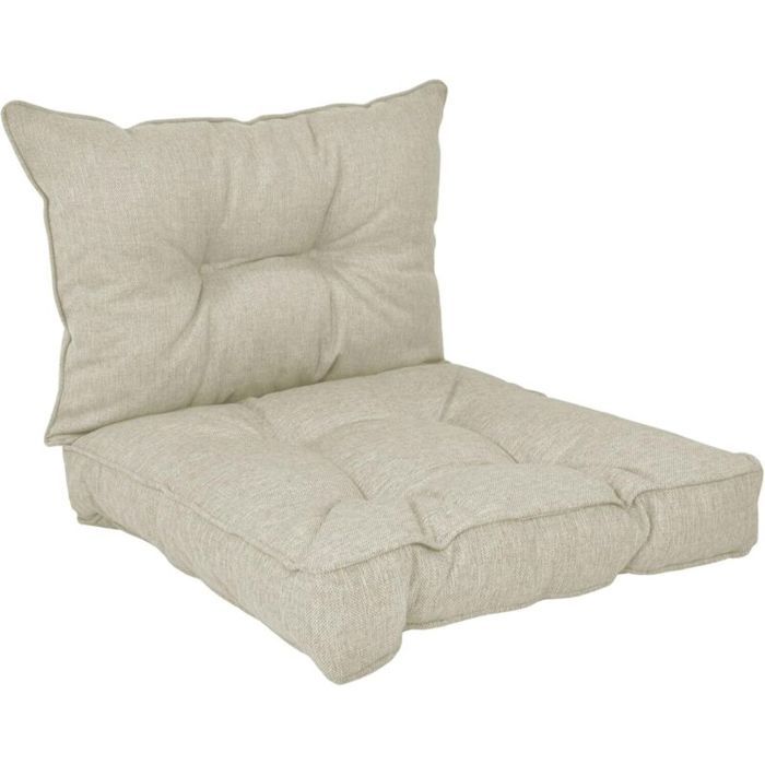 POKAR Coussins de Jardin Extérieur Coussin Chaise Galette de Chaise 1 Lot de 2 (1x Coussin dassise 60x60x10 cm + 1x Coussin Doss