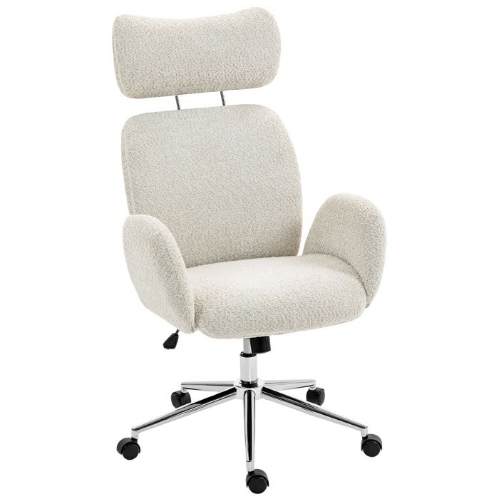 Chaise bureau ergonomique - HOMCOM - pivotant hauteur réglable appui-tête réglable fonction bascule - 65 x 75 x 123 cm - gris