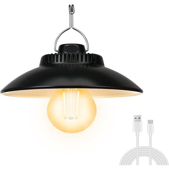 Lampe Camping Rechargeable Lanterne Rétro avec 2 Modes déclairage Résistante à l& 39 eau IPX4 Idéale pour 2600 LAMPE ANTI-INSECTE