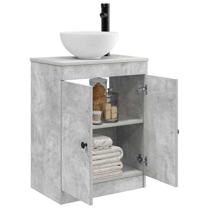 Meuble de salle de bain avec évier - COCO - bois dingénierie - gris béton - 54x35x83 cm&16334