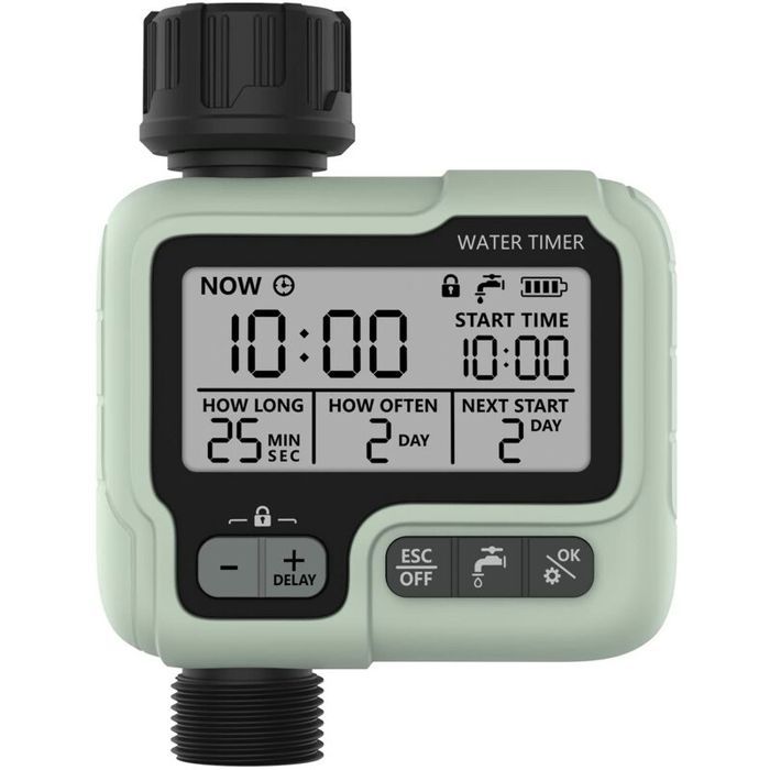 Programmateur darrosage automatique et manuel étanche IPX5 avec buse largeEÉcran LCD facile à installer