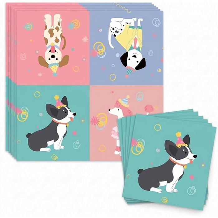 Lot de 60 serviettes de décoration pour chien Serviettes pour chien Serviettes en Hunde SERVIETTE DE TABLE