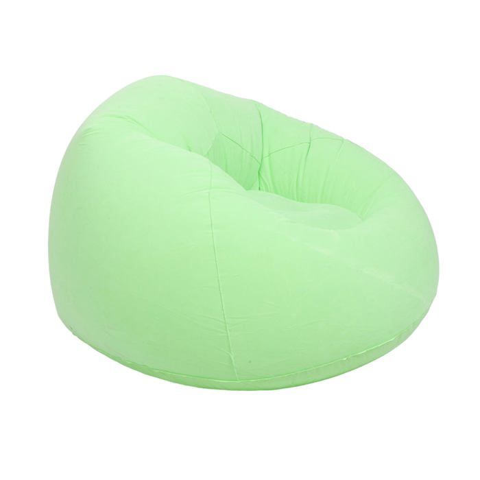 Gonflable Extérieur Vert Épais Fauteuil Lounge Portable Étanche avec Rangement Chaise Paresseuse pour Camping et Salon Mode
