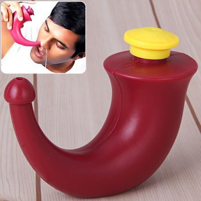Rouge Pot de Yoga Neti, rinçage Nasal, lavage du nez, Irrigation des Sinus, nettoyeur de corne rouge