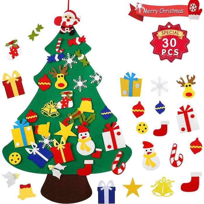 CD-3.6FT Bricolage Feutre Ensemble de Sapin de Noël + 26pcs Ornements