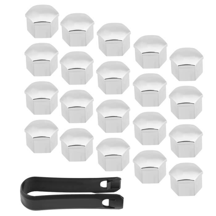 Cache-Écrous De Roue Gebildet 17mm - Lot De 24 Noirs + Outil | Pour Voitures Hexagonales