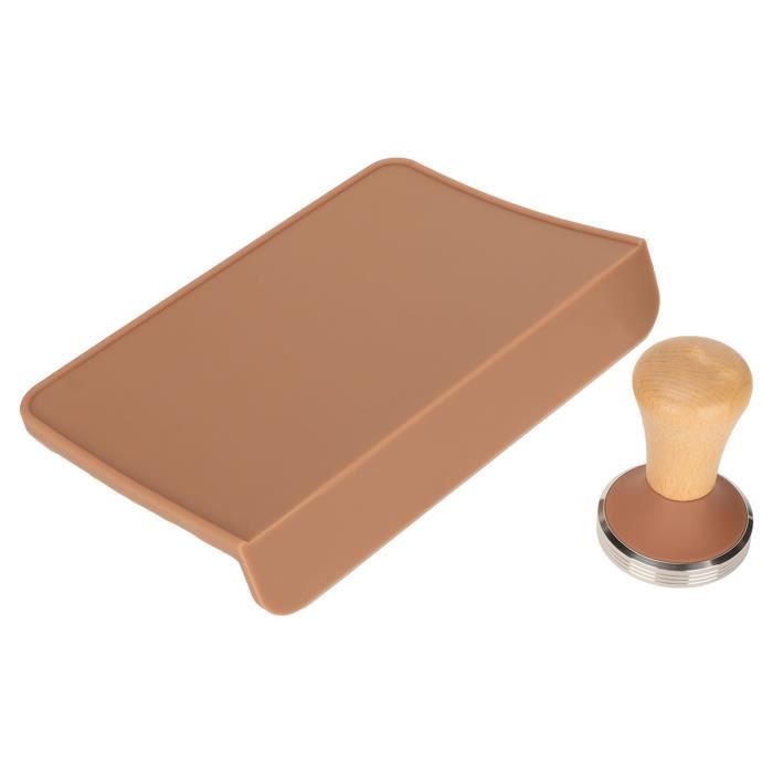 Station De Tassement Café En Noyer - Support Tamper Espresso 51-54 Mm Avec Brosse - Design Bois Antidérapant