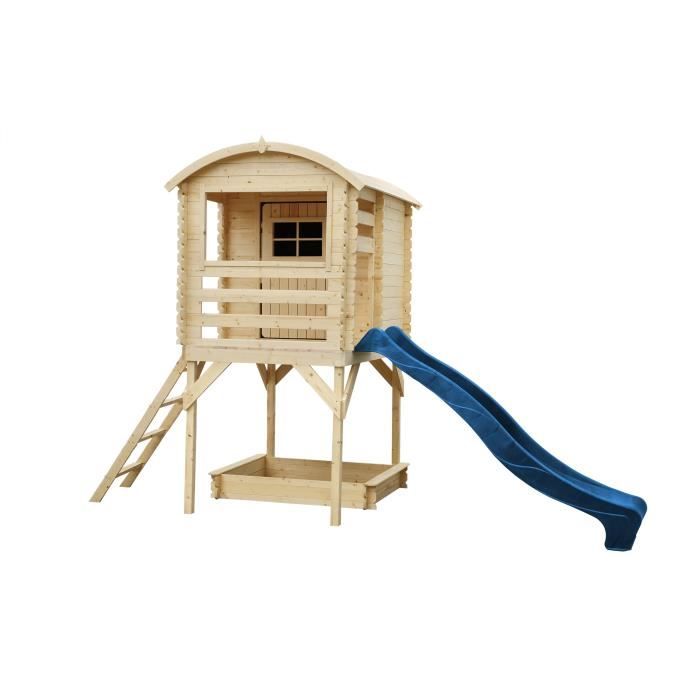 TIMBELA M501F en Bois sur pilotis, avec Echelle et toboggan