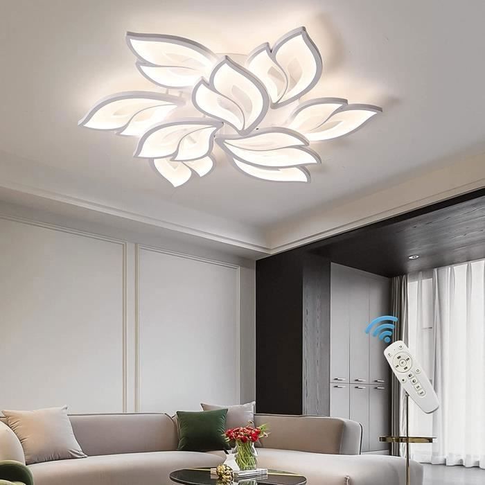 75W Moderne Dimmable Fleur Forme Encastré LED Plafonnier Luminaire Acrylique Pétales Plafond Lustre Éclairage